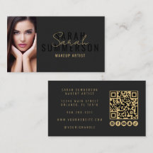 Svart sminkkonstnär skönhetssalong QR-kod foto