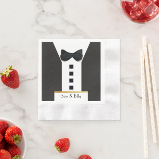 Svart Smoking 🎩 Klassisk Monogram Pappersservett