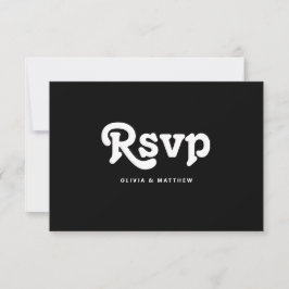 Svart Smoking Minimalistisk Bröllop | Modern Typog OSA Kort