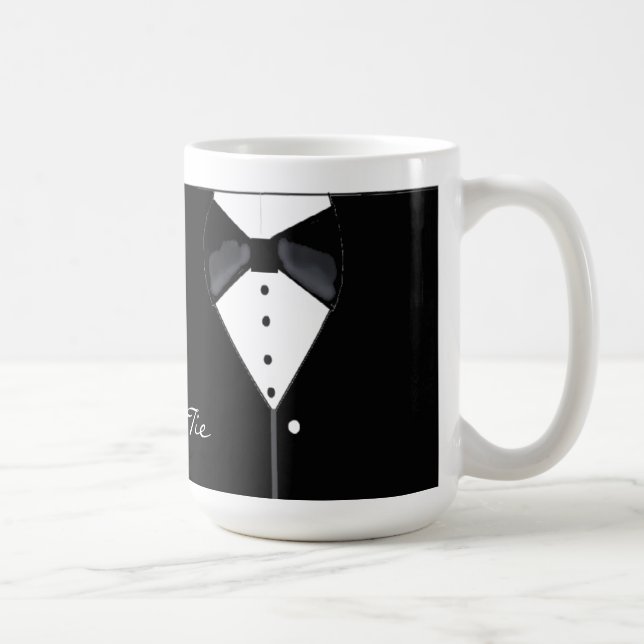 Svart Smokingdesign Kaffemugg (Höger)