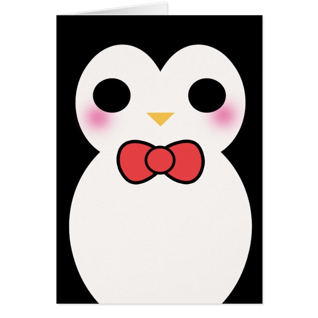 Svart smokingpingvin OBS kort (Framsidan)