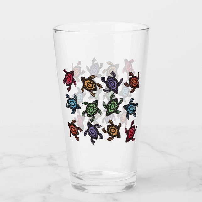 Svart Snäckor av abstrakt i Färg Glaskopp (Framsida)