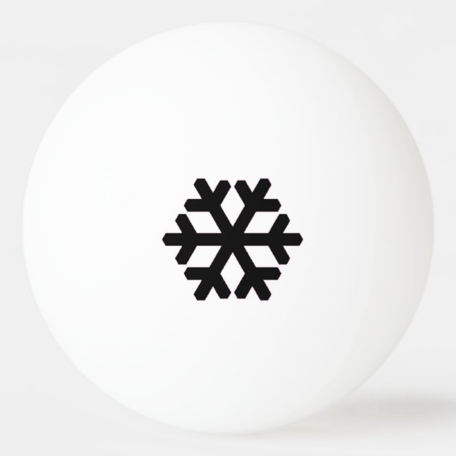 Svart snöflinga pingisboll (Framsidan)