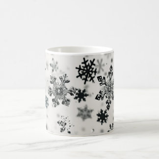 Svart Snöflingor-jul Kaffemugg