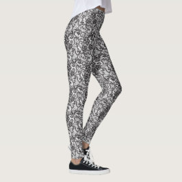 Svart snöredamasker leggings