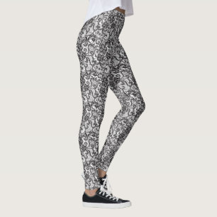 Svart snöredamasker leggings