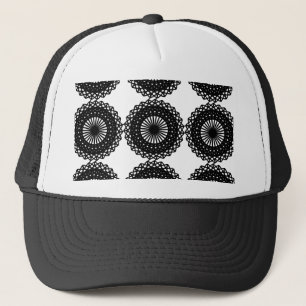 Svart snöremönsterdesign. Anpassningsbar Truckerkeps