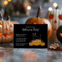 Svart Snyggt Halloween fest-katt och Pumpkin-utskr