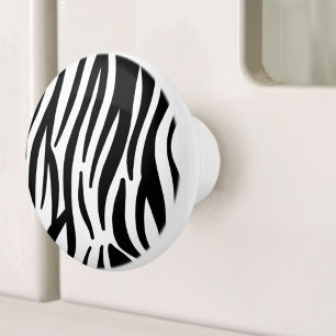 svart snyggt i chic, vit zebra tryck knopp