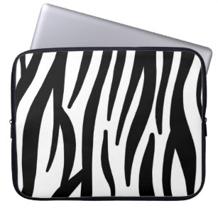 svart snyggt i chic, vit zebra tryck laptop fodral