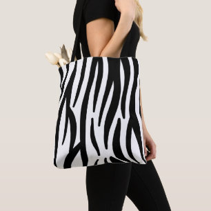 svart snyggt i chic, vit zebra tryck tygkasse