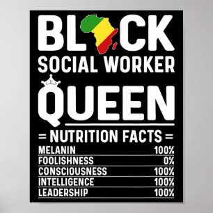 Svart socionom-drottning afroamerikansk social poster