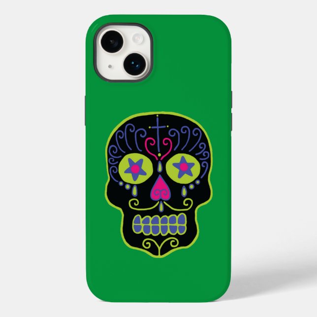 Svart socker skalle Case-Mate iPhone-fodral (Baksida)