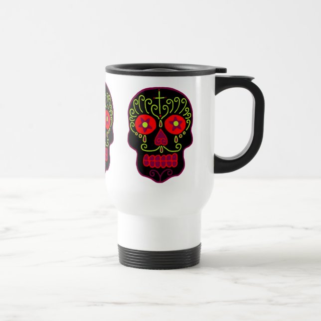 Svart Socker Skalle Resemugg (Höger)