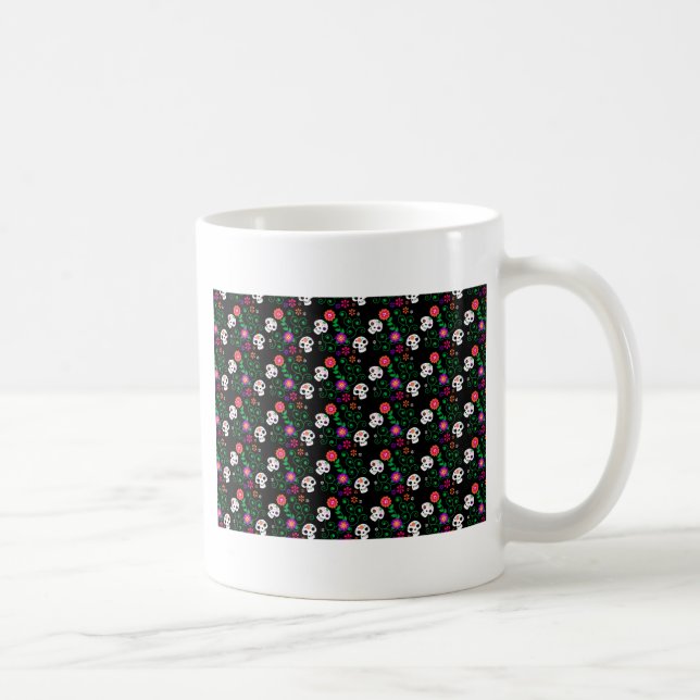 Svart sockerskalle kaffemugg (Höger)