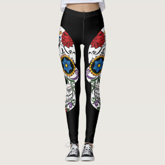Svart sockerskalledamasker leggings