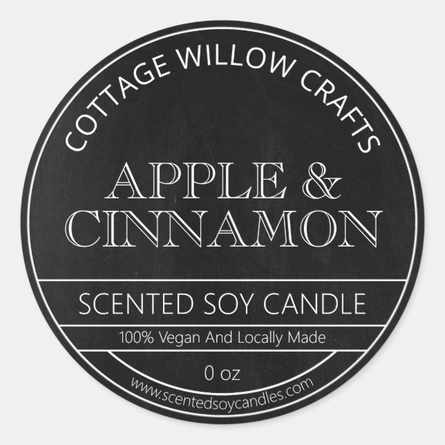 Svart, sojalusiskt ljus, etiketter på rustiska fär (Framsida)