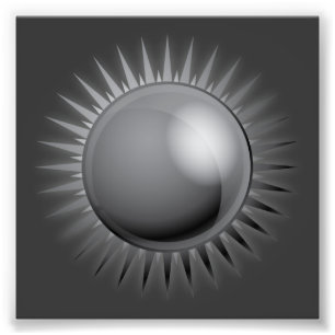 Svart-sol-vektor BLACK GRÅTT GRÅTT MÖRK METALL Fototryck