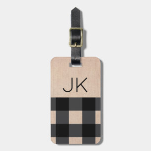 Svart & solbränd buffelplädMonogram Bagagebricka