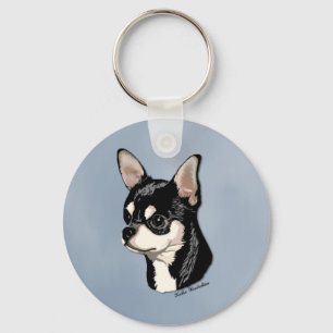 Svart & solbrända Keychain för Chihuahua Nyckelring