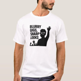 Svart solglasögon folkmassa gig natt citat t shirt