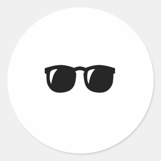 Svart solglasögon runt klistermärke (Framsida)