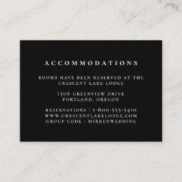 Svart Solid Färg Bröllop-bostäder Tilläggskort