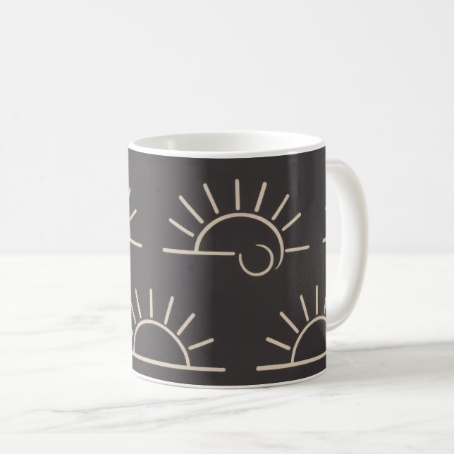 Svart Solkudde | Modern Kaffemugg (Framsida höger)