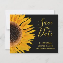 Svart solrosbudget för Rustik Gult Spara datum