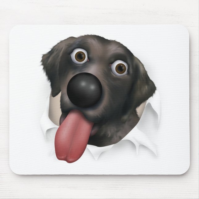 (Svart) som Labrador Retriever ut slår sönder Musmatta (Framsidan)