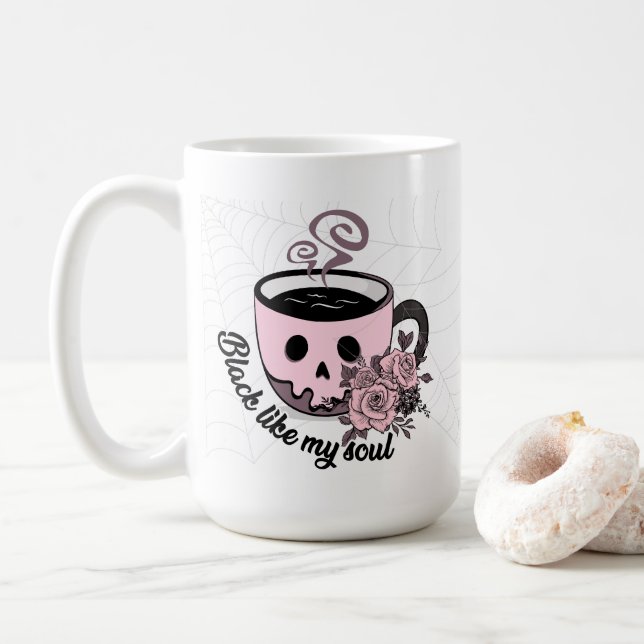 Svart som min själ kaffemugg (Med munk)
