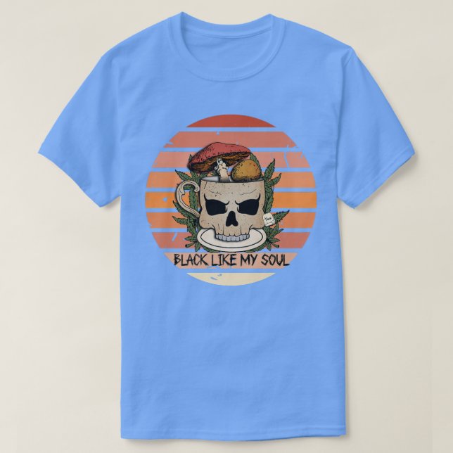 Svart som min Soul Skeleton Coffee Gothic Spooky S T Shirt (Design framsida)
