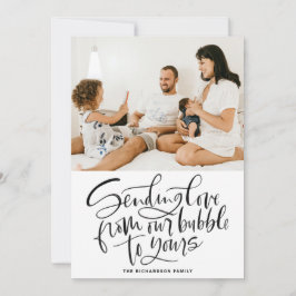 Svart som skickar Kärlek från vår bubbla till ditt Julkort