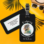 Svart sommarfamiljens Vacation Bagagebricka<br><div class="desc">Den här bagagetaggen har en svart roligt på sommarsemestern tillsammans med din familj namn,  år och plats i chic och  på baksidan.</div>