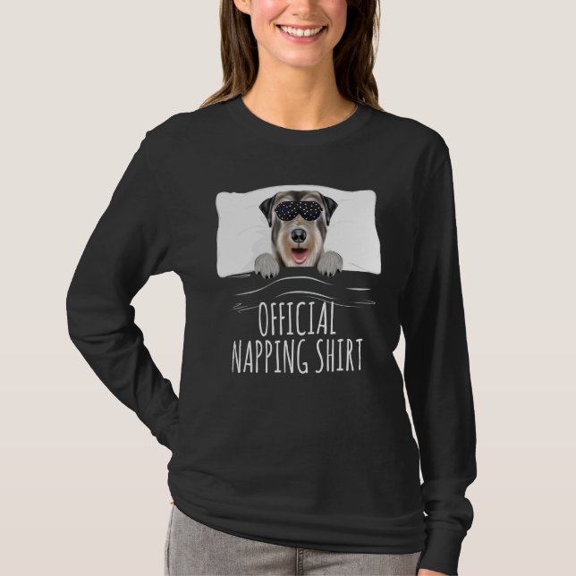 Svart sömnmask Irish Wolfhound Officiell Napping T Shirt (Framsida)