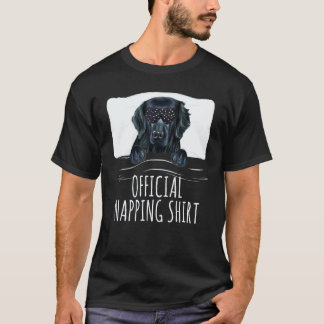 Svart sömnmaskin Flat Coated Retriever Officiell N T Shirt