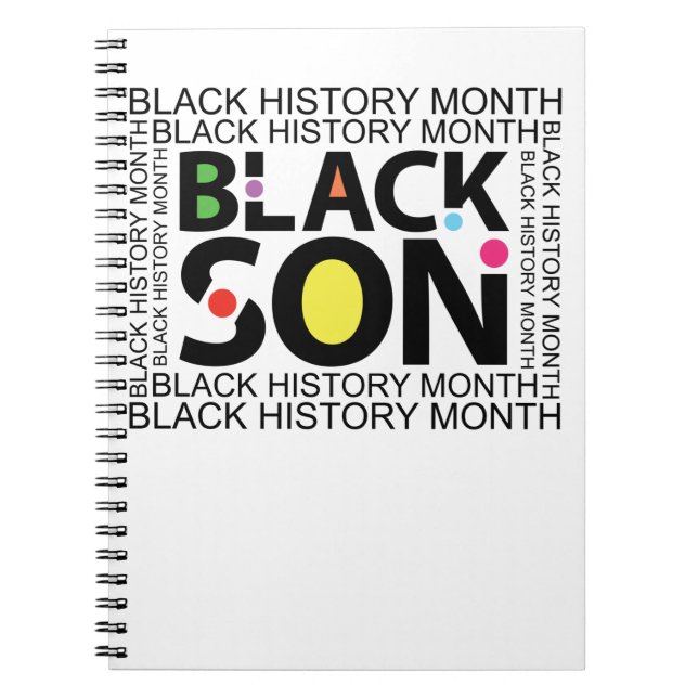 Svart son Black History Month Anteckningsbok (Framsidan)