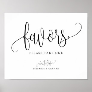 Svart Söt Calligraphy Script Party favors Poster