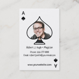 Svart Spader Ess Poker Foto Mall Visitkort