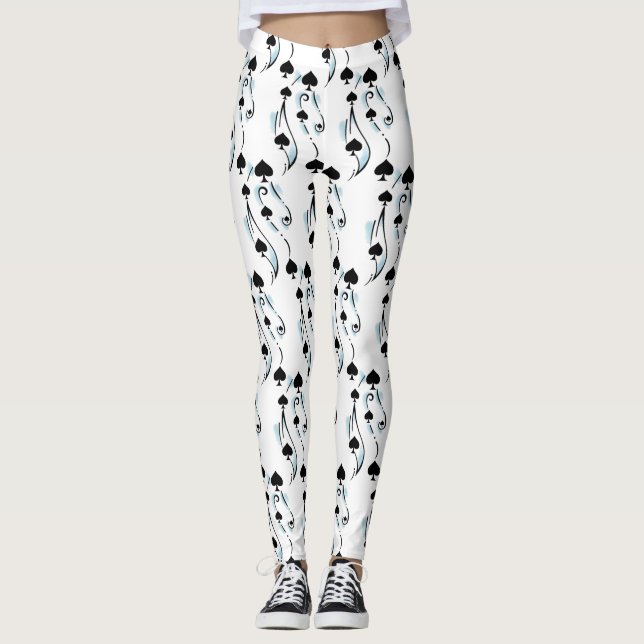 Svart spader Tatto Stil Thunder_Cove Leggings (Framsida)