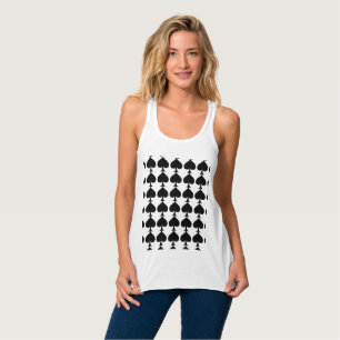 Svart spades mönster Thunder_Cove Linne Med Racerback