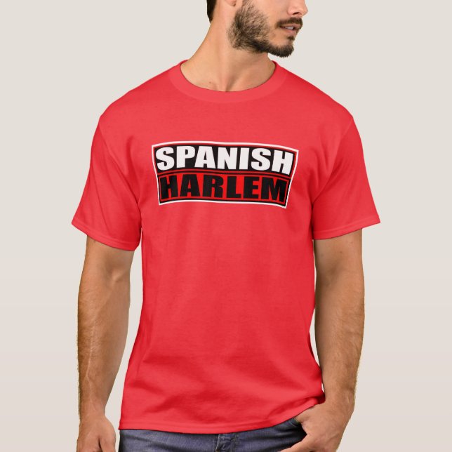 "SVART SPANSKA HARLEM" SOM ÄR RÖD OCH T-SHIRT (Framsida)
