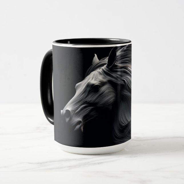 Svart spanska horsens twilight Ceramic Mugg (Framsida vänster)