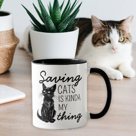 Svart sparande katter - överdel mugg