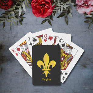 Svart spelkort med Guld Fleur de Lis