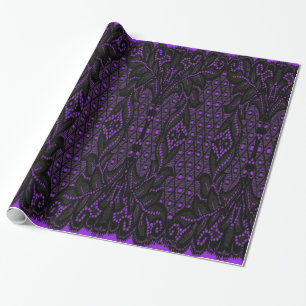 Svart spets Lolita Goth inslagspapper Presentpapper