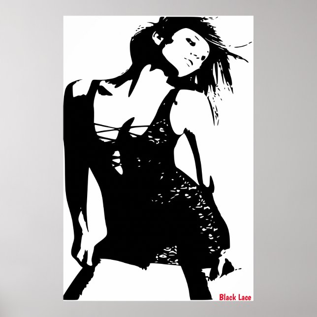 Svart spetsaffisch poster (Framsidan)