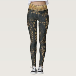 Svart spetsig elegans leggings