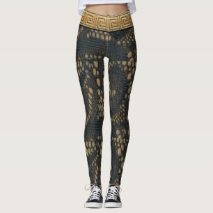 Svart spetsig elegans leggings