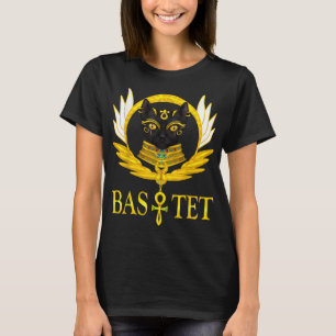 Svart sphynx cat guddess bastet vingar ankh horus  t shirt